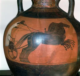 Vaso greco raffigurante un carro, V-VI secolo a.C.
