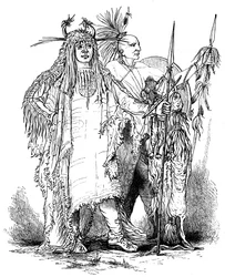 Gruppo di indiani di frontiera, fine XVIII secolo, c1880