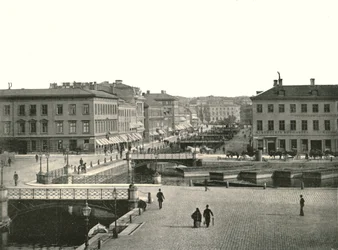 Gustav Adolfs torg e Ostra Hamngatan, Göteborg, Svezia, 1895
