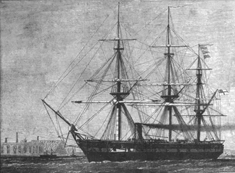H.M.S. Challenger, commissionata per la sua crociera di esplorazione in acque profonde, 1872