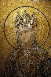 (dettaglio) mosaico di Santa Sofia: Imperatrice Zoe, Istanbul, Turchia
