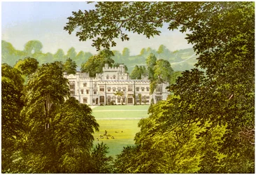 Hampton Court, Herefordshire, casa della famiglia Arkwright, c1880