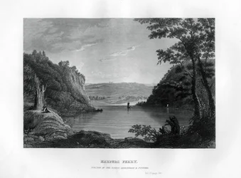 Harpers Ferry, confluenza dei fiumi Shenandoah e Potomac, Virginia Occidentale, USA, 1855