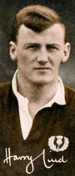 Harry Lind, giocatore internazionale di rugby scozzese, 1935