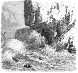 Uomini hawaiani che fanno surf usando tavole di legno, c1895
