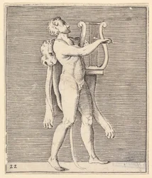 Ercole che suona una lira, con una pelle di leone drappeggiata sulla spalla, pubblicato ca. 1599-1622
