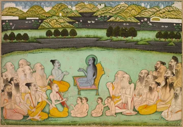 Dio indù Krishna che parla agli anziani, c. 1800