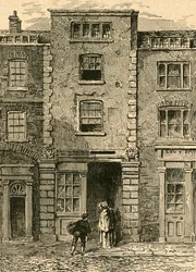 Casa che si dice sia stata occupata da Dryden in Fetter Lane, 1897