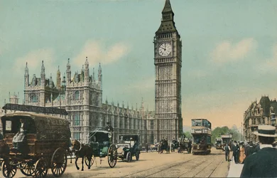 Palazzo del Parlamento e Ponte di Westminster, Londra, c1900s