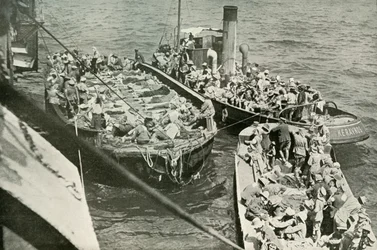Come i feriti venivano trasportati alle navi ospedale, 1919