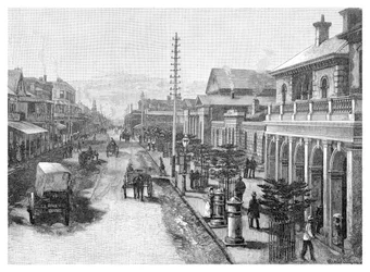 Hunter Street, Newcastle, Nuovo Galles del Sud, Australia, 1886