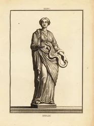 Igea, dea greca e romana della salute e della pulizia, figlia del dio della medicina Asclepio
