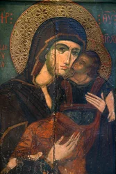 Icona nel museo bizantino di Pedoulas: la Vergine Eleousa