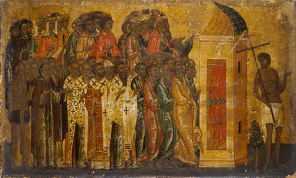 Icona dei Giusti che entrano in Paradiso, inizio XVI secolo
