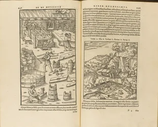 Illustrazione da De re metallica libri XII di Georgius Agricola, 1556