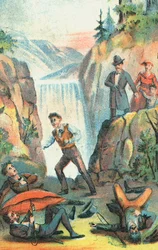 Illustrazione da un poster pubblicitario di una produzione teatrale di La capanna dello zio Tom, 1870