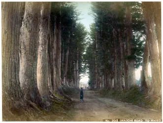 Strada Imaichi a Nikko, Giappone, inizio XX secolo