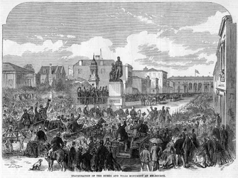 Inaugurazione del Monumento a Burke e Wills a Melbourne, Australia, 1865