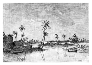 Insediamento indiano sulle isole della baia di San Blas, c1890