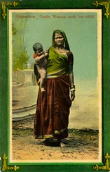 Donna indiana con il suo bambino, Calcutta, India, fine XIX o inizio XX secolo