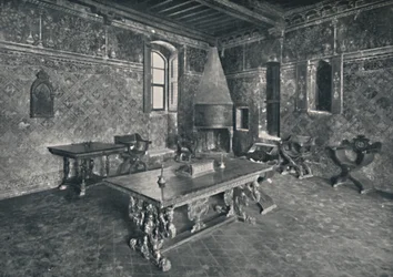 Interno, Palazzo Davanzati - Con tavolo fiorentino del tardo XVI secolo, 1928