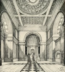Interno della chiesa di Ayot St. Lawrence, Hertfordshire, 1938