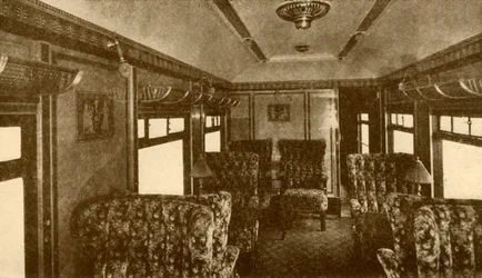 Interno del vagone Pullman, Marjorie, Southern Railway, 1930