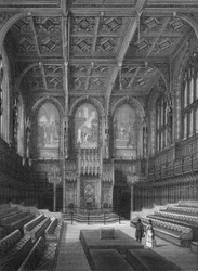 Interno della Camera dei Lord, Palazzo di Westminster, Londra