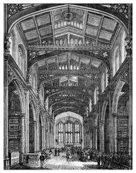 Interno della Biblioteca, Guildhall, Città di Londra, 1886
