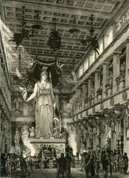 Interno del Partenone, restaurato, 1890