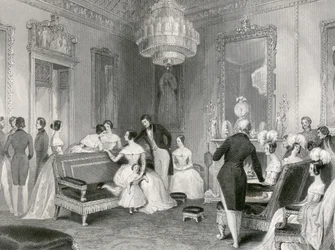 Interno della Sala Gialla, Buckingham Palace, Londra, 1840