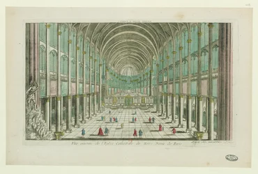 Vista interna della cattedrale di Notre-Dame de Paris, ca 1770