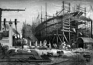 Nave di ferro, cantiere Messrs Samuda, Isle of Dogs, Londra