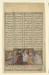 Iskandar in presenza dei Brahmini, foglio da uno Shahnama