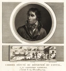 Jean-Baptiste Carrier, deputato del dipartimento del Cantal alla Convenzione nazionale, ghigliottinato nel 1794