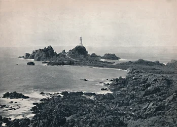 Jersey - La Roccia e il Faro di La Corbiere, 1895