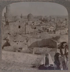 Gerusalemme dalla scuola sopra la moschea, mostrando la Torre di Antonio, c1900