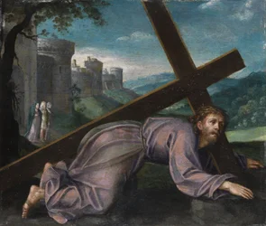 Gesù cade sotto la croce. Pittore norditaliano del XVII secolo
