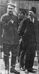 Iosif Stalin e Michail Kalinin, leader sovietici, anni 1930