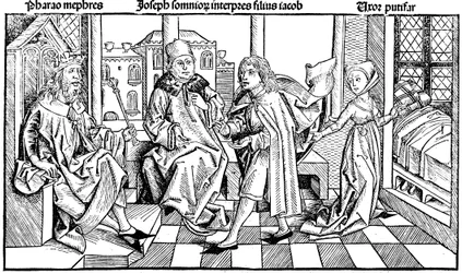 Giuseppe interpreta il sogno del faraone, 1493
