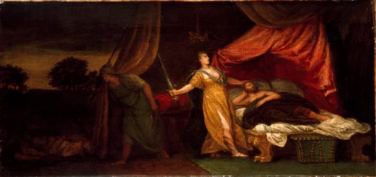 Giuditta sta per uccidere Oloferne