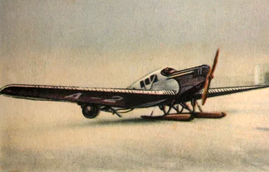 Aereo Junkers F13 L con pattini da neve, 1920s, 1932