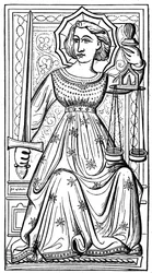 Giustizia, carta dei tarocchi, XIV secolo, 1870