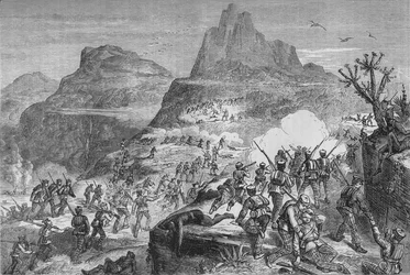 Guerra dei Kaffir - Attacco a una posizione nativa, c1880