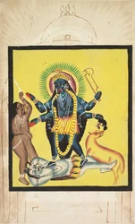 Kali in piedi su Shiva, 1800