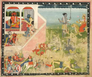 Kali e Devi attaccano, foglia da un Devi Mahatmya