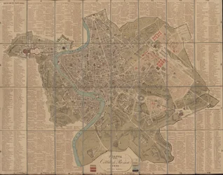 Carta proveniente dalla collezione cartografica della Biblioteca nazionale. La carta fu pubblicata a Roma (1852) e mostra Roma