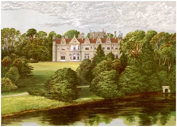 Keele Hall, Staffordshire, casa della famiglia Sneyd, c1880
