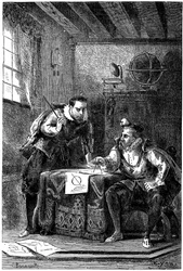 Keplero e Brahe al lavoro insieme c1600, c1870