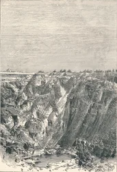 Kimberley: aspetto della miniera di diamanti nel 1880, 1896